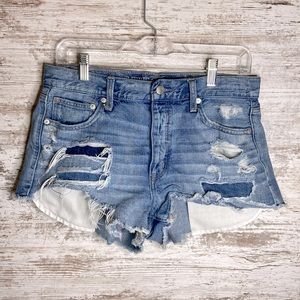 American Eagle Outfitters Vintage Hi-Rise Festival Shorts Sz 8 exposed pockets
